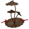 Rustic Brown Triple Mushroom Bird Feeder – Pie Plate Tray, Farmhouse Decor